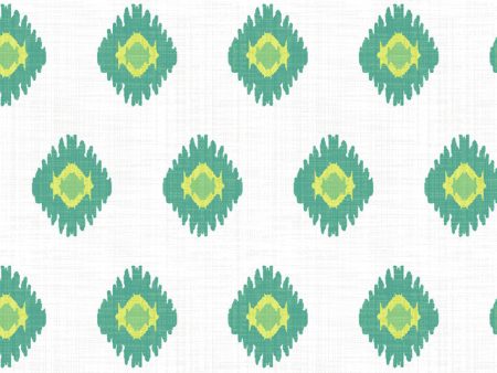 Tangier Medallion  Wallpaper by Wallshoppe - Green Online Sale