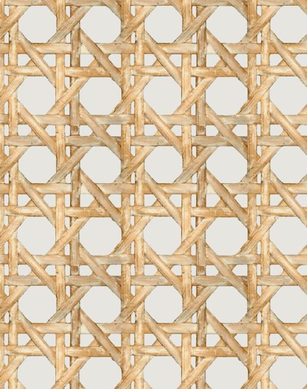 Faux Caning  Wallpaper by Wallshoppe - Sand on Sale