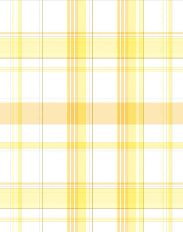 Sofia Plaid  Wallpaper by Wallshoppe - Yellow Online now