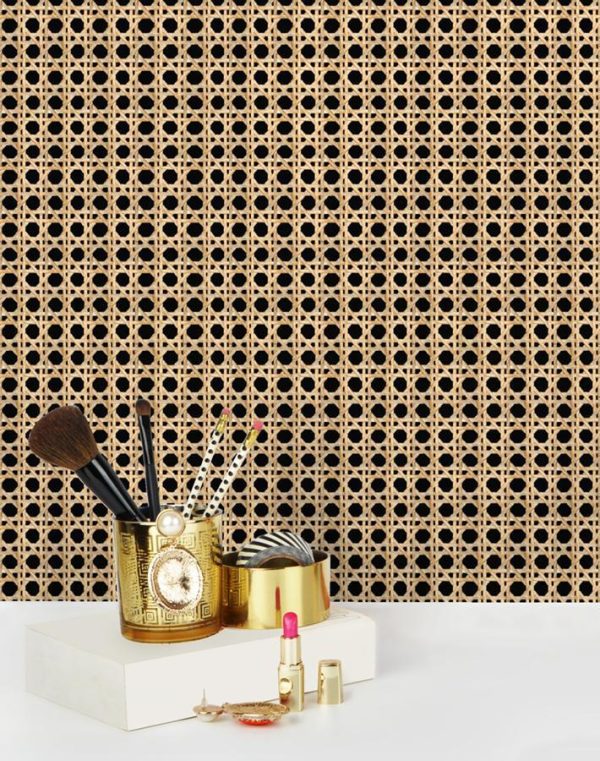 Faux Caning  Wallpaper by Wallshoppe - Onyx Sale