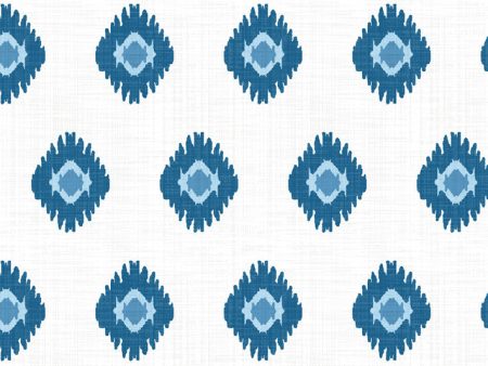 Tangier Medallion  Wallpaper by Wallshoppe - Blue Discount