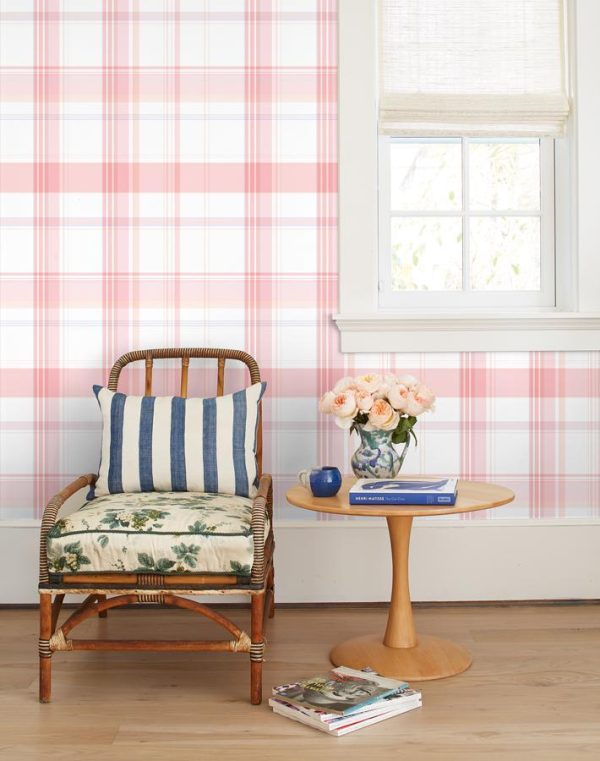 Sofia Plaid  Wallpaper by Wallshoppe - Shell Online Sale