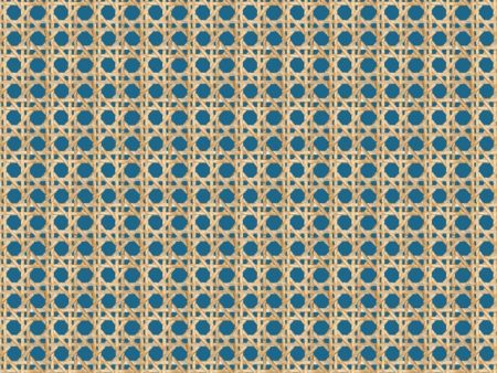 Faux Caning  Wallpaper by Wallshoppe - Cadet Blue For Discount