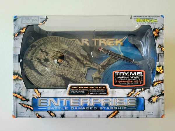 Star Trek: Enterprise Battle Damaged Starship Enterprise NX-01 12-Inch Electronic Starship Fashion