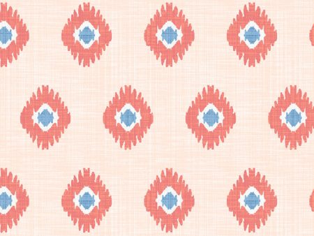 Tangier Medallion  Wallpaper by Wallshoppe - Peach For Sale