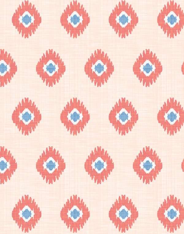 Tangier Medallion  Wallpaper by Wallshoppe - Peach For Sale