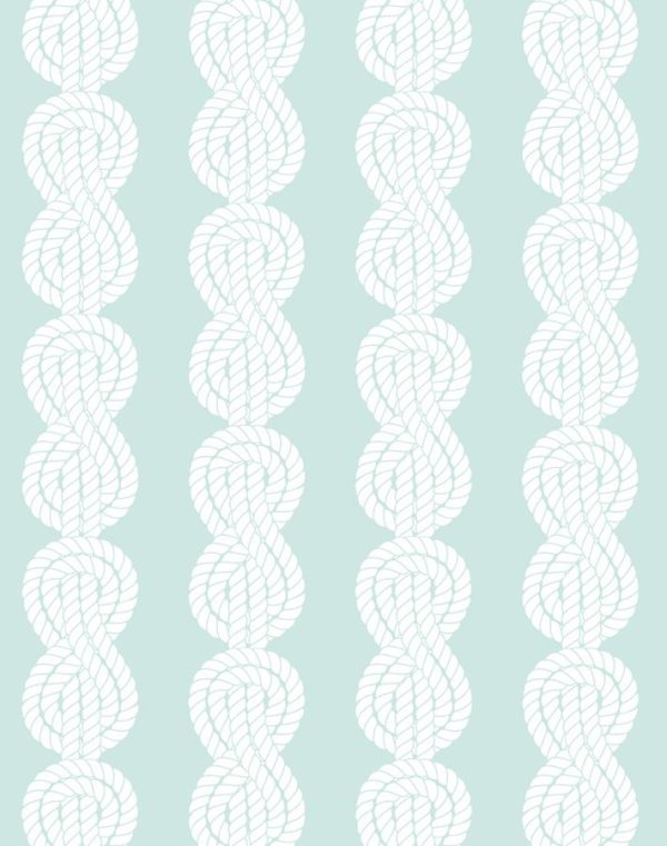 Sailor Knot  Wallpaper by Wallshoppe - Seafoam Sale