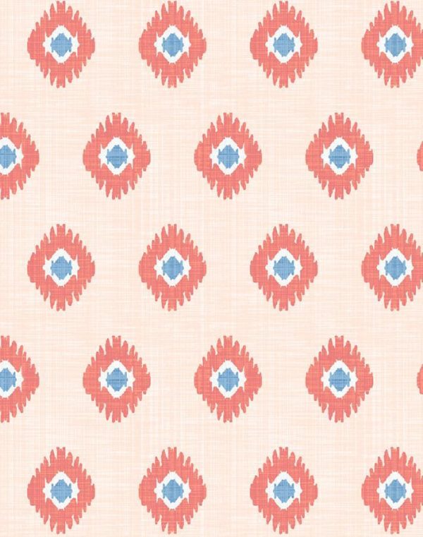 Tangier Medallion  Wallpaper by Wallshoppe - Peach For Sale