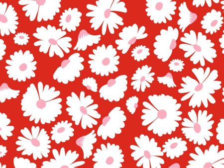 Pop Daisy  Wallpaper by Wallshoppe - Red Online