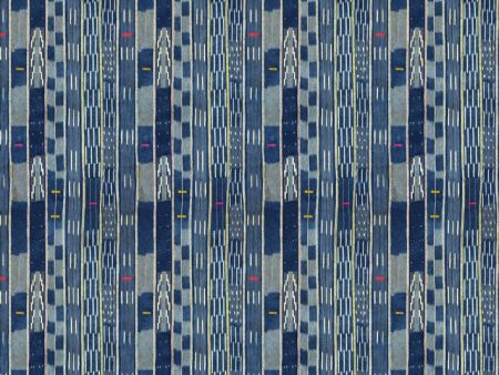 Small Madison Stripe  Wallpaper by Chris Benz - Indigo For Discount