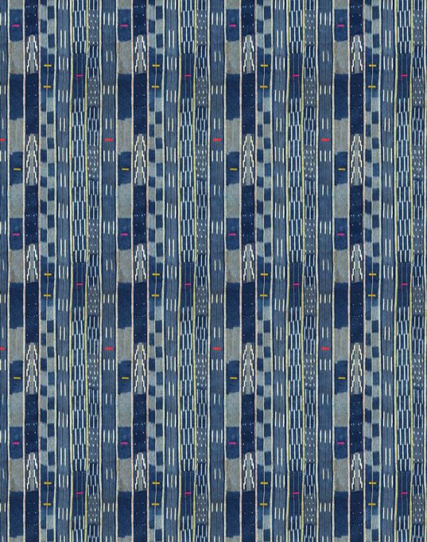 Small Madison Stripe  Wallpaper by Chris Benz - Indigo For Discount