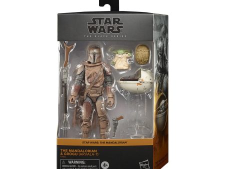 Star Wars: The Black Series The Mandalorian & Grogu (Arvala-7) Action Figures from Star Wars: The Mandalorian For Sale