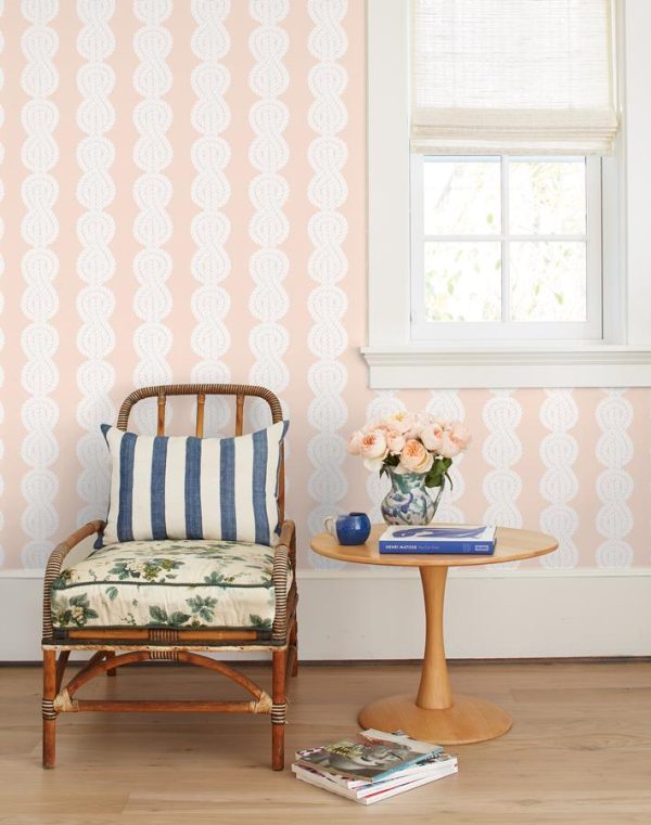 Sailor Knot  Wallpaper by Wallshoppe - Peach Hot on Sale