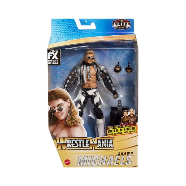 WWE Elite Wrestlemania Shawn Michaels Action Figure and Paul Ellering with Rocco Build-A-Figure Piece Online Hot Sale