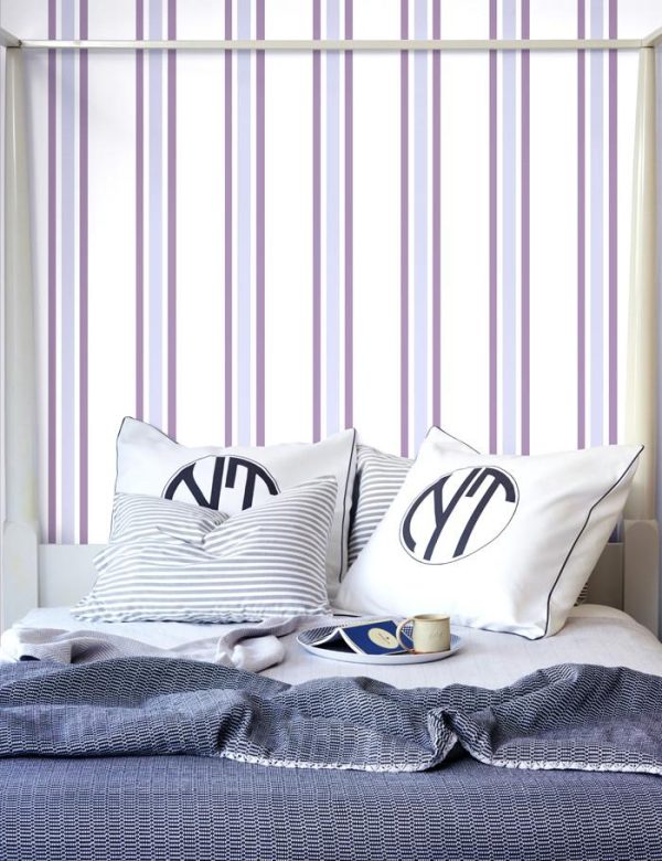 Between The Lines  Wallpaper by Wallshoppe - Plum   Lavender Cheap