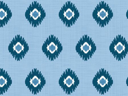 Tangier Medallion  Wallpaper by Wallshoppe - Cornflower For Cheap