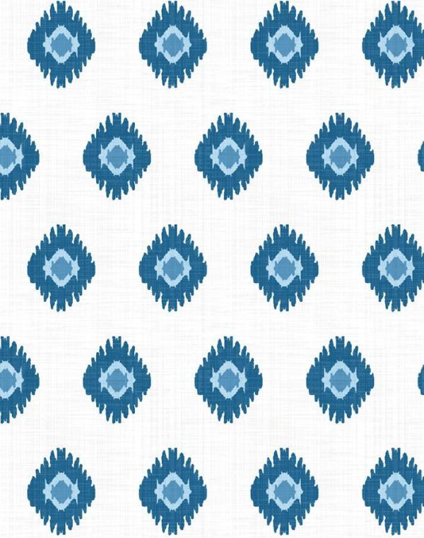 Tangier Medallion  Wallpaper by Wallshoppe - Blue Discount