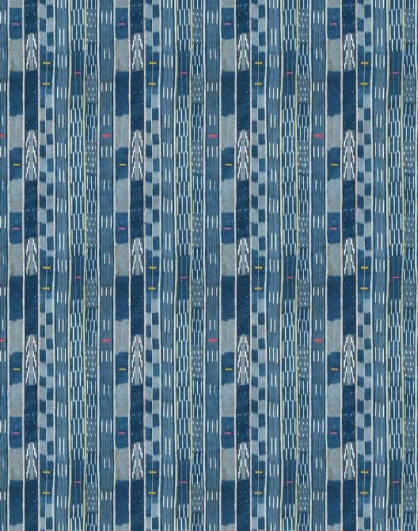 Small Madison Stripe  Wallpaper by Chris Benz - Blue Sale