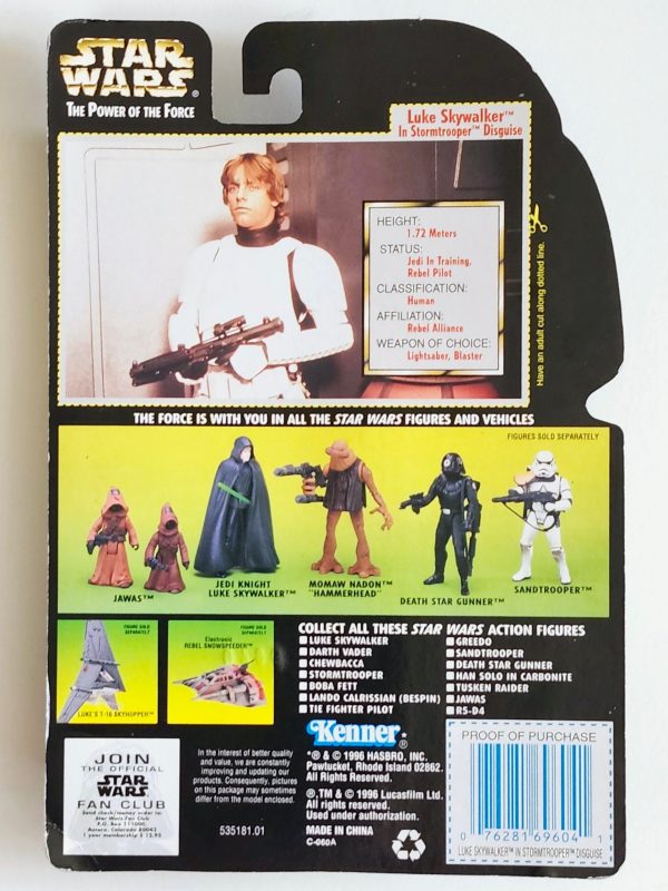 Star Wars: Power of the Force Luke Skywalker in Stormtrooper Disguise (Hologram Card) 3.75-Inch Action Figure Discount