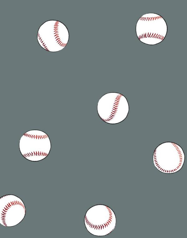 Baseball Toss  Wallpaper by Wallshoppe - Dark Grey For Discount