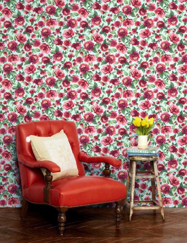 Veronica  Wallpaper by Wallshoppe - Robins Egg on Sale