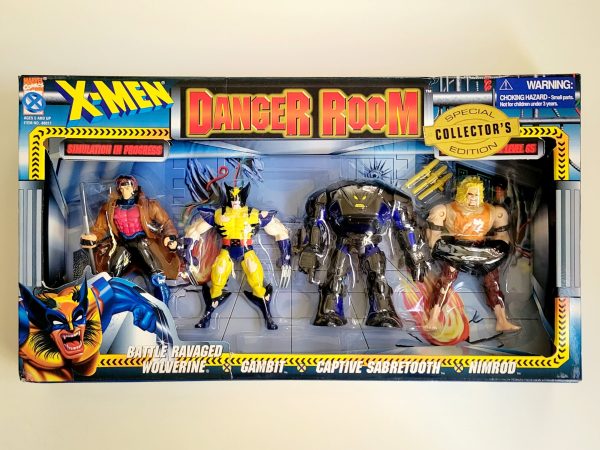 X-Men Danger Room Action Figure 4-Pack (Battle Ravaged Wolverine, Gambit, Captive Sabretooth, & Nimrod) Online Hot Sale