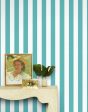 Candy Stripe  Wallpaper by Wallshoppe - Teal For Discount