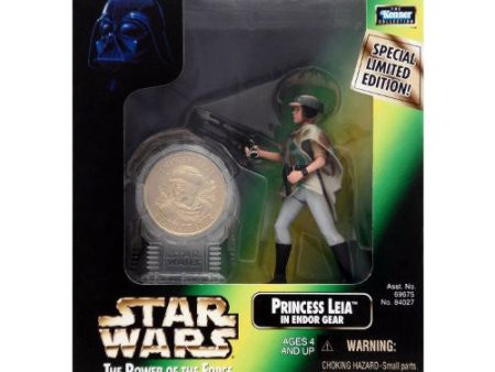 Star Wars: Power of the Force Special Edition Millennium Coin with Princess Leia in Endor Gear 3.75-Inch Action Figure Online Hot Sale