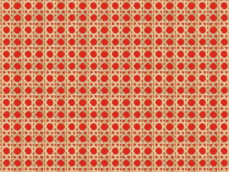 Faux Caning  Wallpaper by Wallshoppe - Red For Sale