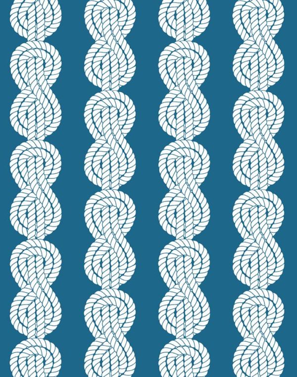 Sailor Knot  Wallpaper by Wallshoppe - Cadet Blue Supply