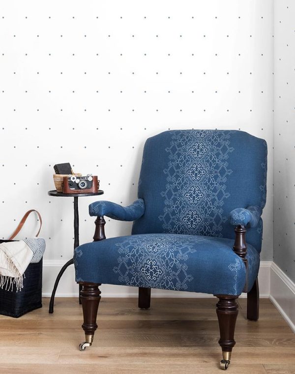 Signature Dot  Wallpaper by Sugar Paper - French Blue On White Sale