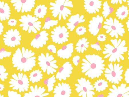 Pop Daisy  Wallpaper by Wallshoppe - Yellow Sale