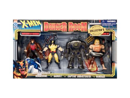 X-Men Danger Room Action Figure 4-Pack (Battle Ravaged Wolverine, Gambit, Captive Sabretooth, & Nimrod) Online Hot Sale