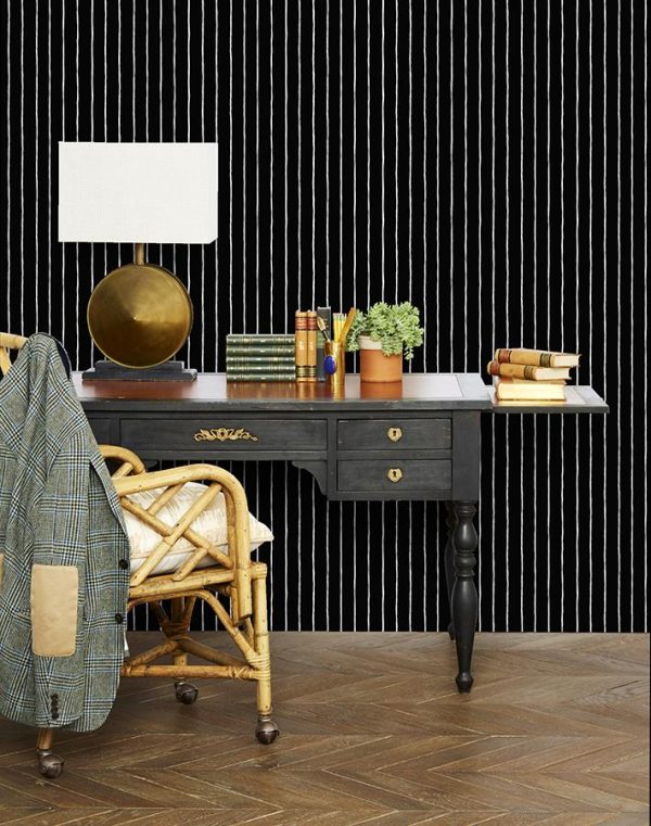 Get In Line  Wallpaper by Wallshoppe - Onyx on Sale