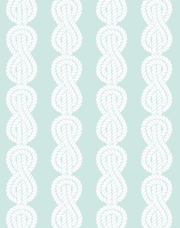 Sailor Knot  Wallpaper by Wallshoppe - Seafoam Sale