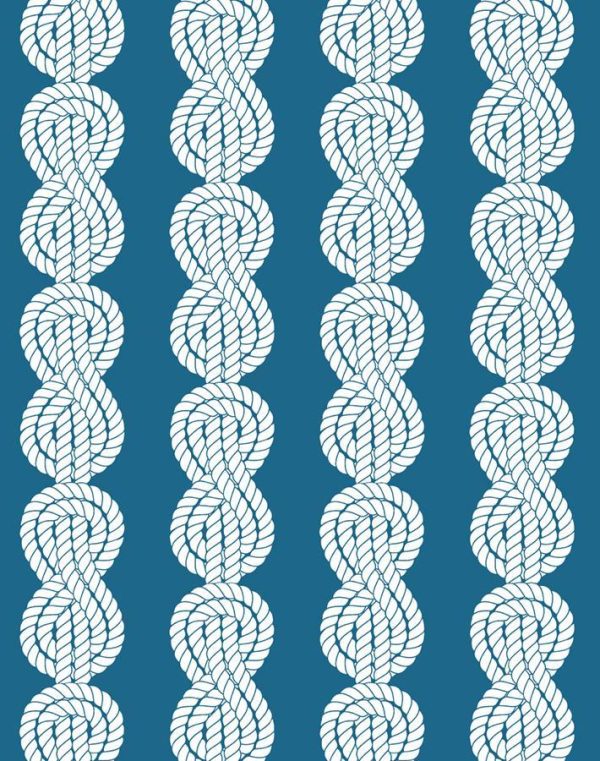 Sailor Knot  Wallpaper by Wallshoppe - Cadet Blue Supply