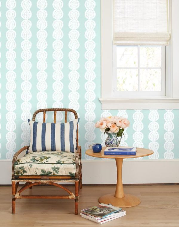 Sailor Knot  Wallpaper by Wallshoppe - Seafoam Sale