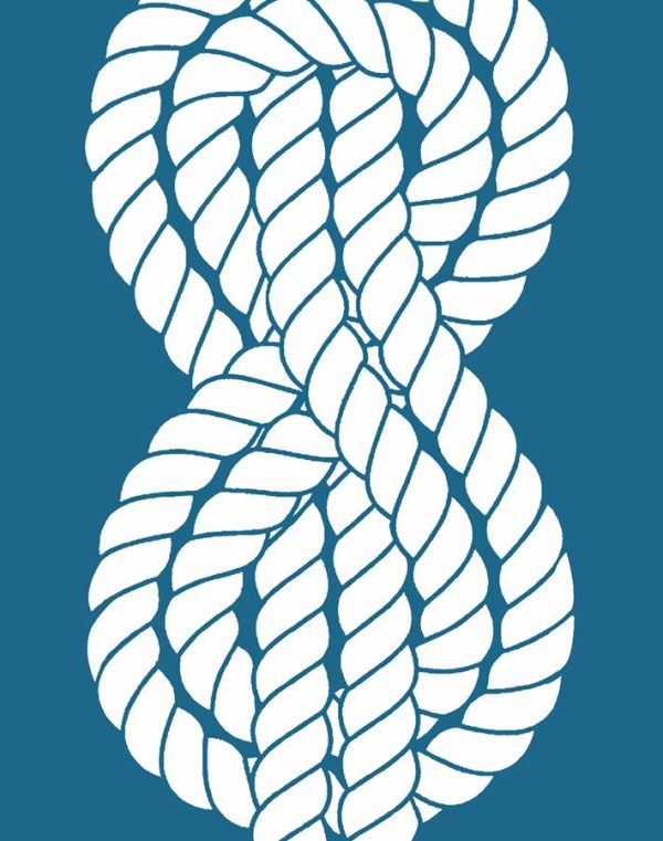 Sailor Knot  Wallpaper by Wallshoppe - Cadet Blue Supply