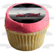 Red Race Car #10 Grey Sky Background Edible Cake Topper Image ABPID24336 Hot on Sale