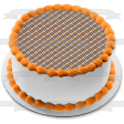 Diagonal Plaid Pattern Orange White Black Edible Cake Topper Image ABPID13398 Cheap