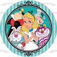 Alice In Wonderland Cheshire Cat Queen of Hearts White Rabbit the Mad Hatter Edible Cake Topper Image ABPID21977 Online