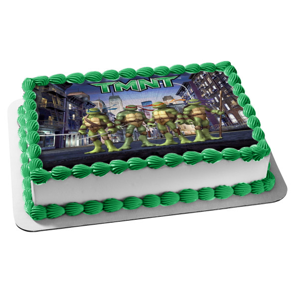 Teenage Mutant Ninja Turtles Donatello Michaelangelo Leonardo Raphael Tmnt Weapons Drawn Edible Cake Topper Image ABPID22374 Online