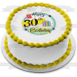 Happy 30th Birthday Presents Stars Edible Cake Topper Image ABPID13219 Fashion