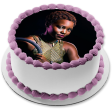 Black Panther Nakia Black Background Edible Cake Topper Image ABPID15376 Fashion