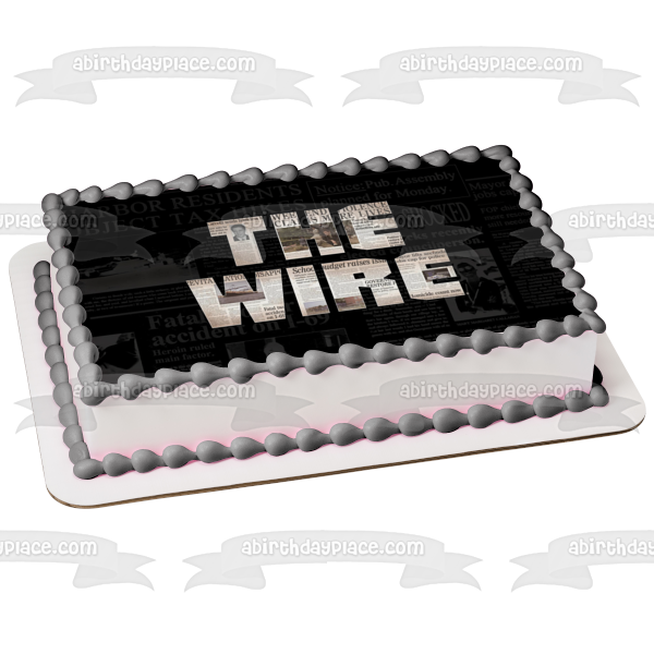 The Wire Newspaper Clippings Background Edible Cake Topper Image ABPID27098 on Sale