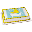 Rubber Ducky Bathtub Bubbles Blue Background Edible Cake Topper Image ABPID13572 Supply