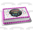 Happy Birthday Over the Hill Black Balloon Stars Squares Confetti Edible Cake Topper Image ABPID13110 Online now