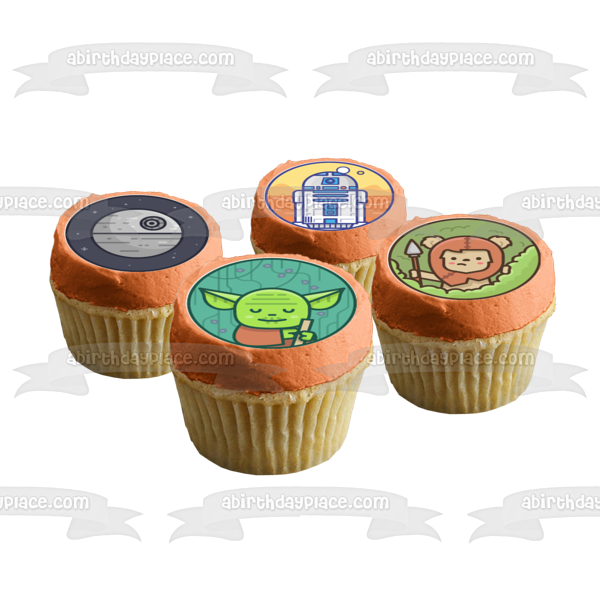 Star Wars Cartoon Chewbaca Yoda Planet R2-D2 Edible Cupcake Topper Images ABPID15010 For Discount