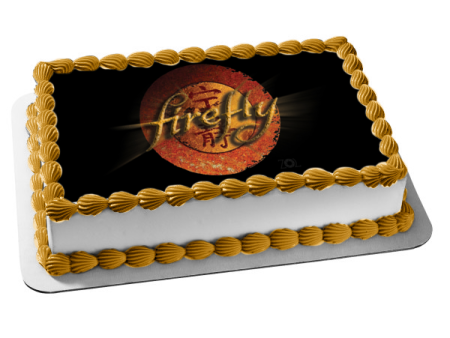 Firefly Logo Black Background Edible Cake Topper Image ABPID27191 Online Sale