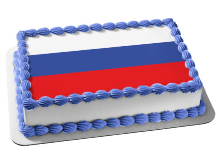 Tsardom of Russia Flag White Blue Red Horizontal Stripes Edible Cake Topper Image ABPID13407 on Sale